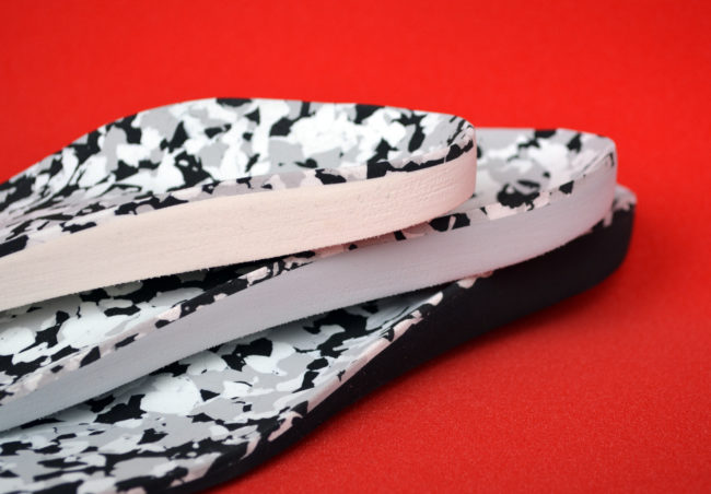 Einlagen aus nora Materialien mit Deckschicht Lunasoft SL in camouflage