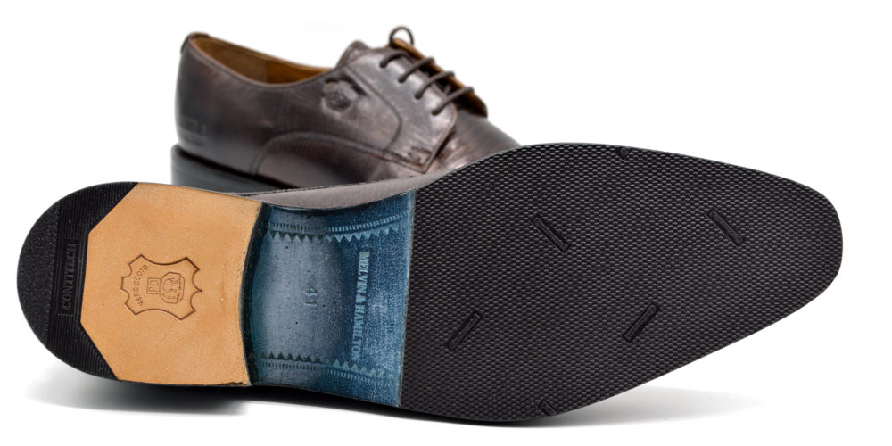 Herrenschuh besohlt mit nora Classic Absatz und Contilit Schonsohle