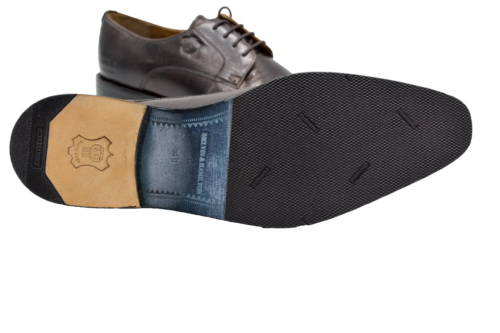 Klassischer Herrenschuh besohlt mit Leder-Gummi-Absatz nora Classic und Schonsohle Contilit