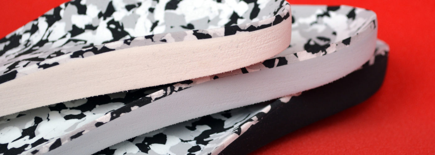 Einlagen aus nora Materialien mit Deckschicht Lunasoft SL in camouflage