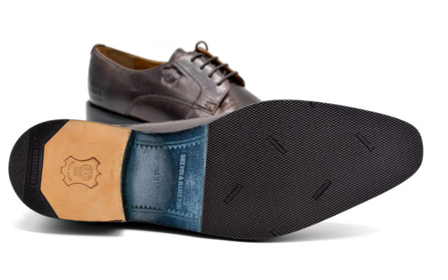 Herrenschuh besohlt mit nora Classic Absatz und Contilit Schonsohle