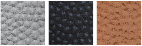 Kompakte Sohlenqualität mit starkem Profil | Sohlenplatte aus Kompaktgummi Astral mit dem Profil Geo in hellgrau, schwarz und lederbraun